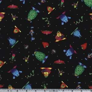  45 Wide Monsters In The Closet Allover Black Fabric By 