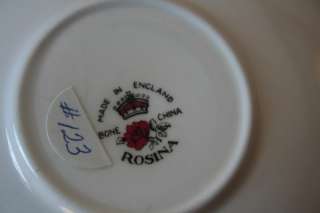 Cup & Saucer Rosina Bone China England Blue White Flowe  