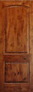   Knotty Alder 2 Panel Arch Top Solid Core Wood Doors   80 H x 1 3/4 TH