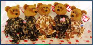 TY Beanie Baby 2003 HERO Rev. USA Flag TEDDY BEAR MWMT  