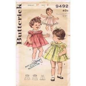  Butterick 9492 Vintage Sewing Pattern Toddler Girls Dress 
