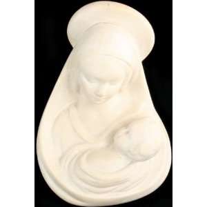  Antique French Chalkware Sculpture Madonna Child Jesus 
