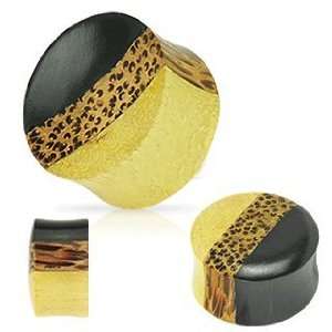   Layered Wood Double Sided Convex/Concave Saddle Plugs 4 Gauge Jewelry