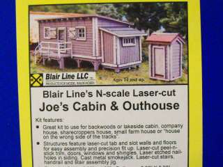JOES CABIN & OUTHOUISE # 1000 BY BLAIR LINE N SCALE  