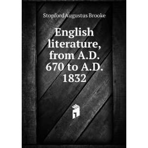  English Literature. MA REV. STOPFORD BROOKE Books