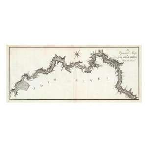   General Map Of The River Ohio, Plate 3, 1796 Giclee