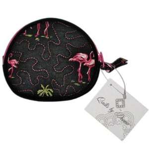 Donna Sharp Flamingo Quilted Change Purse Handbag Sells in upscale 