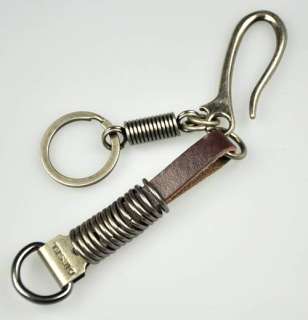 Designer Leather & Metal Key Ring Keychain Cool Hook K  