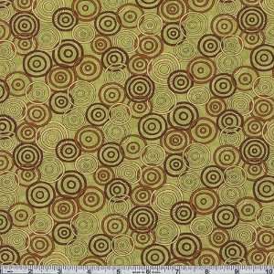  45 Wide Moda Bistro Overlapping Circles Green Fabric By 