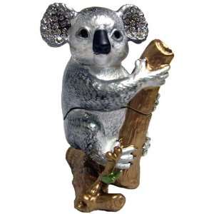  Kaola Bear On Tree Bejeweled Trinket Box 