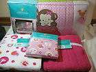 Tiddliwinks Sweet Safari Crib Bedding Set 6 pcs Pink Boa Knit Blankets 