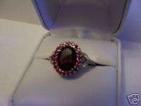 Diamond Ruby 14K White Gold Women Ring Size 7+Appraisal  
