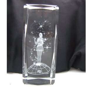  Virgo Astrological Symbol Laser Art Crystal Paperweight 