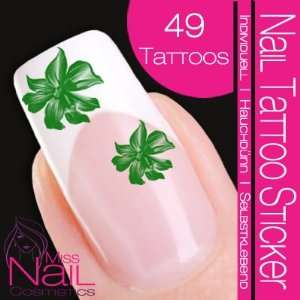  Nail Tattoo Sticker Blossom / Flower   green Beauty