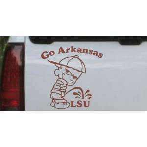 6in X 6in Brown    Go Arkansas College Car Window Wall Laptop Decal 