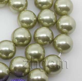 light green 10mm shell mother of pearl round beads loose gem 15 