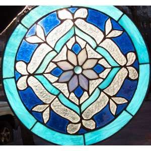  Stained Glass Window Panel 12x12 Round {9038 30}