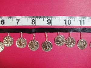 C99 ~ SILVER COIN BEADED FRINGE SEWING TRIM  