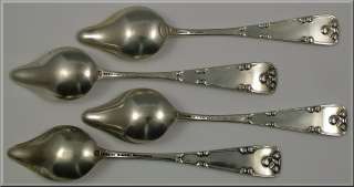 Set of 4 Durgin Salem Witch Sterling Silver Souvenir Spoons