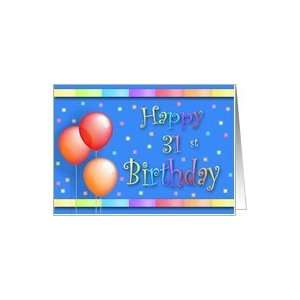    31 Years Old Balloons Happy Birthday Fun Card Toys & Games