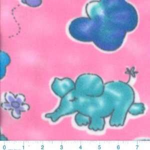  58 Wide Microfleece Elephant Pink Fabric By The Yard 