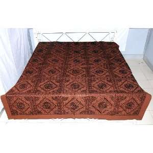   Embroidery & Mirror Work Cotton Bed Sheet Bedspread