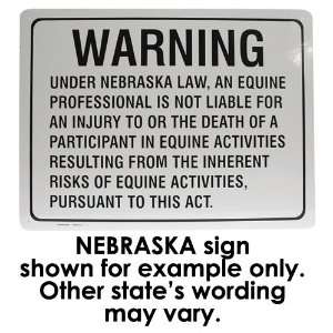  Equine Activity Statute Sign   Nebraska Patio, Lawn 