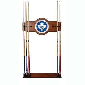 NHL Toronto Maple Leafs 2 piece Wood and Mirror Wall Cue Rack  