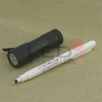 Security Invisible Ink Marker Spy Pen and 9 LED UV 395NM Ultra Violet 