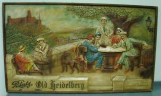   1933 OLD HEIDELBERG Blatz Brewing Co. Chalkware Framed Beer Sign 25x42