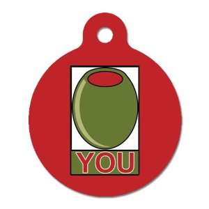  Olive You   Pet ID Tag, 2 Sided Full Color, 4 Lines Custom 