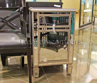 Park Ave Mirrored Nightstand Accent Cabinet End Table  