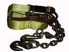   27 Ratchet Straps with Chain Anchor Ends Tiedown Flatbed Cargo