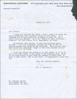 WILLIAM F. BUCKLEY JR.   TYPED LETTER SIGNED 08/22/2003  