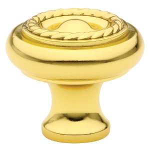   Polished Brass   Rope 1 Solid Brass Cabinet Knob