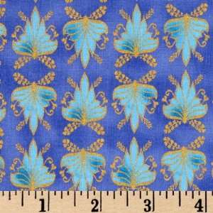  44 Wide Nouveau Riche Plume Iris Fabric By The Yard 