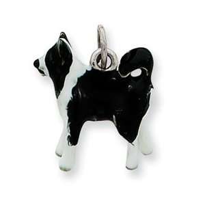   Designer Jewelry Gift Sterling Silver Enameled Border Collie Dog Charm