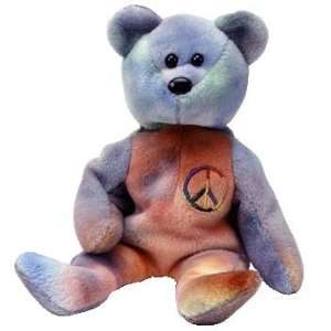  TY Beanie Baby   PEACE the Ty Dyed Bear Toys & Games