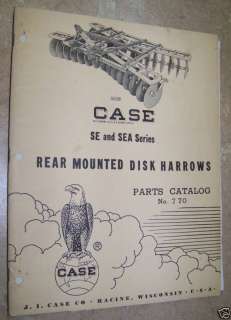 1958 CASE REAR MOUNTED DISK HARROW PARTS CATALOG #770  