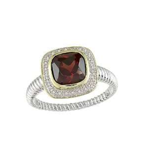   Diamond and Garnet Ring, (.12 cttw, GH Color, I1 I2 Clarity), Size 8