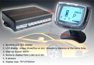 Wired Speech Parking 8Sensor Car buzzer Reverse Backup Alarm,Various 