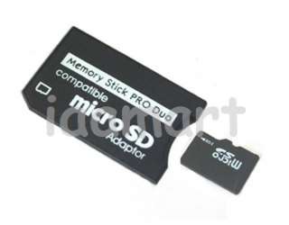 Micro SD to Memory Stick MS Pro Duo Adapter+2GB TF Card  