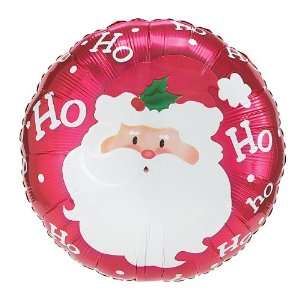  Red Metallic Santa Face Ho Ho Ho 18 Mylar Balloon 
