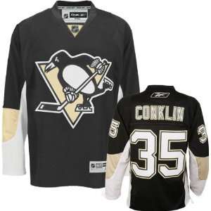 Ty Conklin Black Reebok NHL Premier Pittsburgh Penguins Jersey  