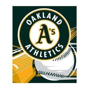 Oakland Athletics Royal Plush Raschel MLB Blanket (Big Stick Series 
