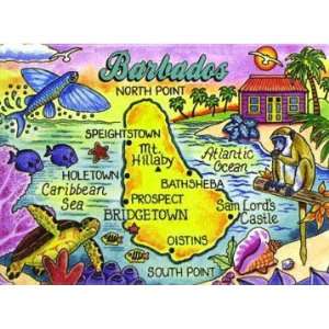  Barbados Map Caribbean Fridge Collectors Souvenir Magnet 