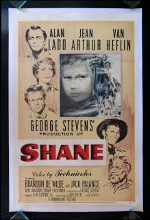 SHANE * 1SH ORIG MOVIE POSTER WESTERN 1953  