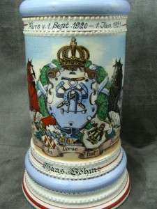 Antique Imperial German Occupational Lithopane Lidded Stein~ Prism Top 