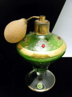 Vintage Murano Glass Perfume Bottle With Atomizer Italy  