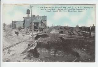  genealogy postcards and photos ch d rr railroad crossing 1913 flood 
